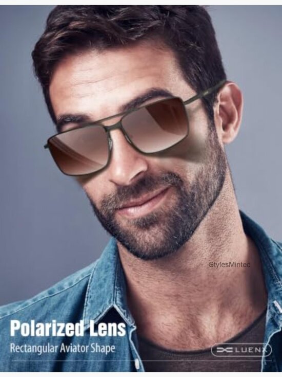 Rectangular Aviator Sunglasses Polarized Square UV400 Driving Shades main image 4